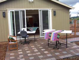 set up on patio